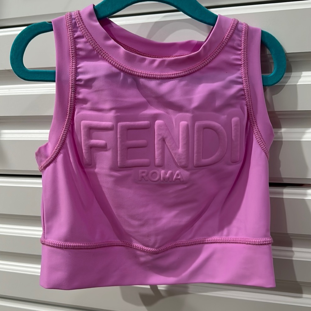 Pink Fendi crop top for big girls
